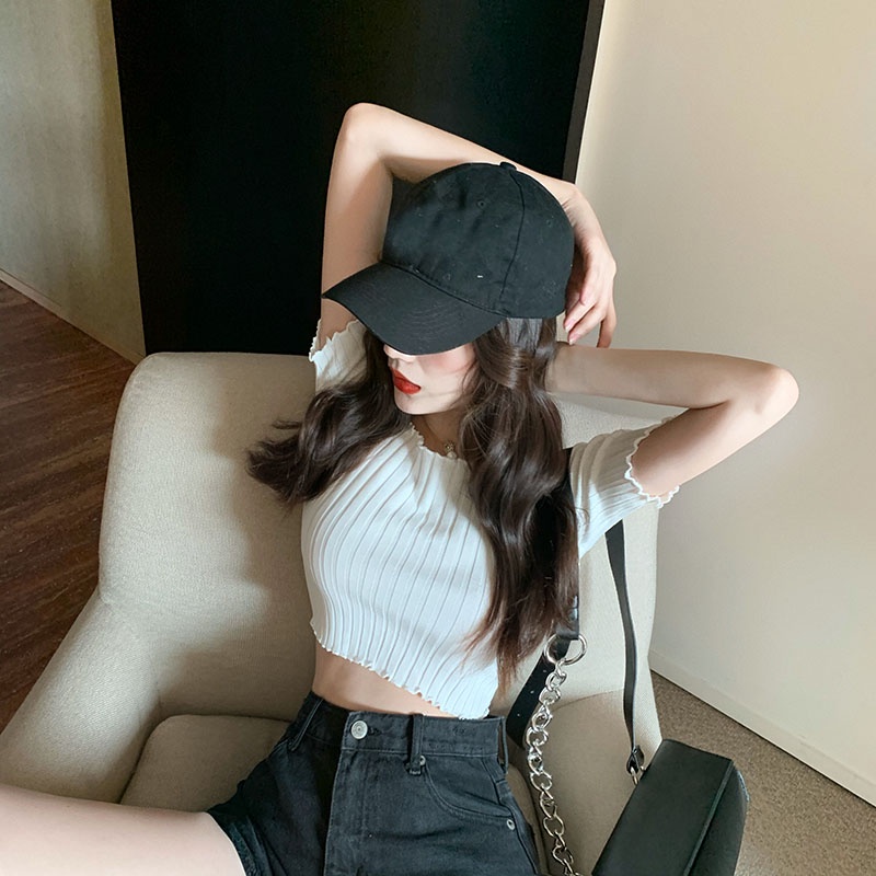 Áo croptop Tay Ngắn trễ vai xinh xắn dành cho nữ