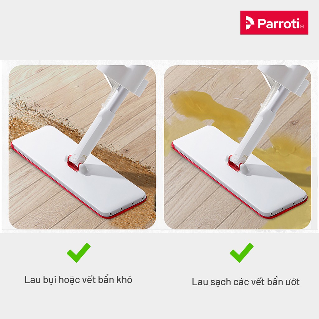 Cây lau nhà tự vắt thông minh, chổi lau nhà 360 độ Parroti MG01