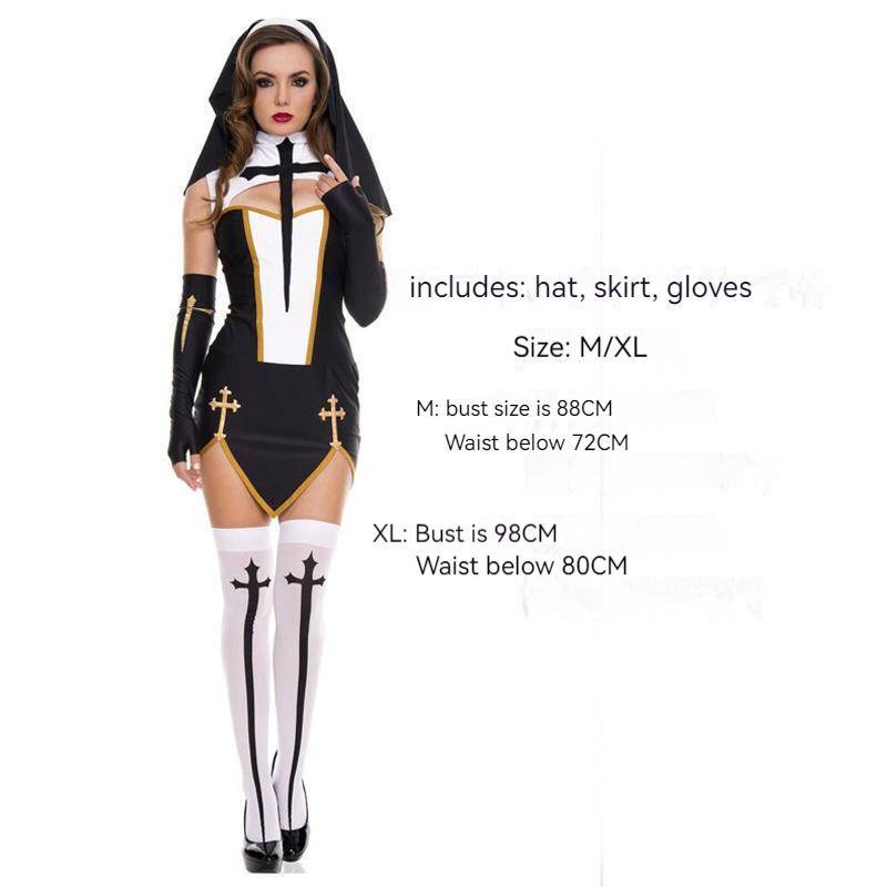 Đầm Hóa Trang Công Chúa Mary Nun Sister Màu Đen Xinh Xắn Cho Nữ