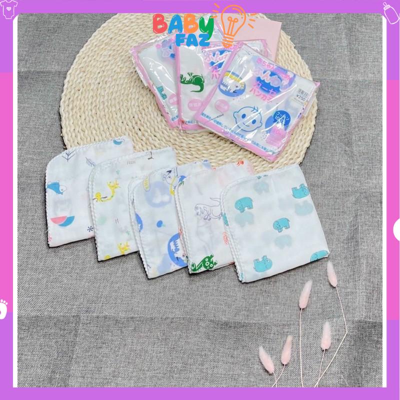 Sét 10 khăn xô sữa 2 lớp xuất Nhật loại hoa văn