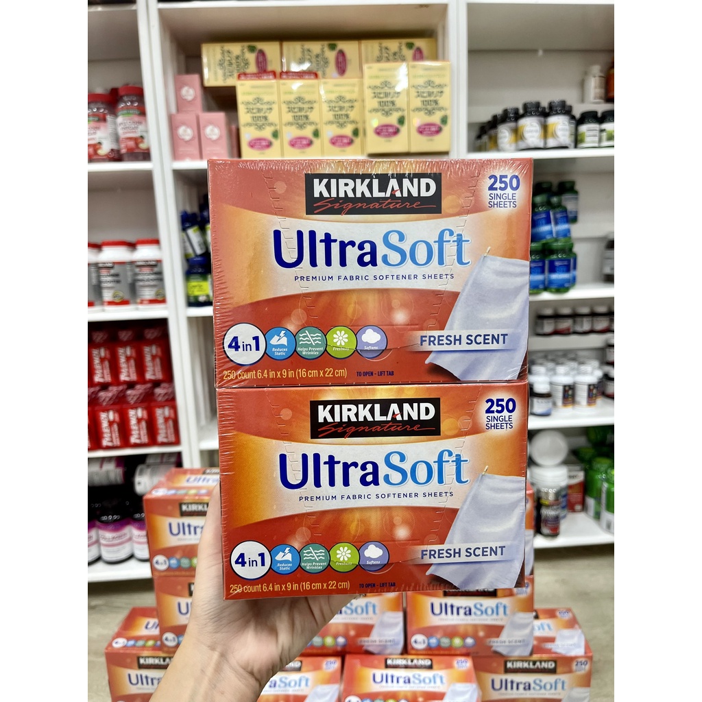 Giấy Thơm Quần Áo Kirkland Fabric Softener SX : Mỹ HỘP 250 Tờ x 2