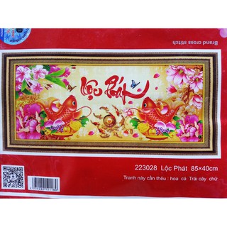 Tranh thêu chữ thập lộc phát 223028