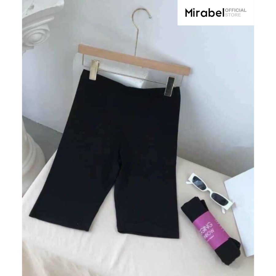 Quần legging lửng đùi nữ Mirabel quần legging cạp cao siêu co giãn cotton 100% loại 1