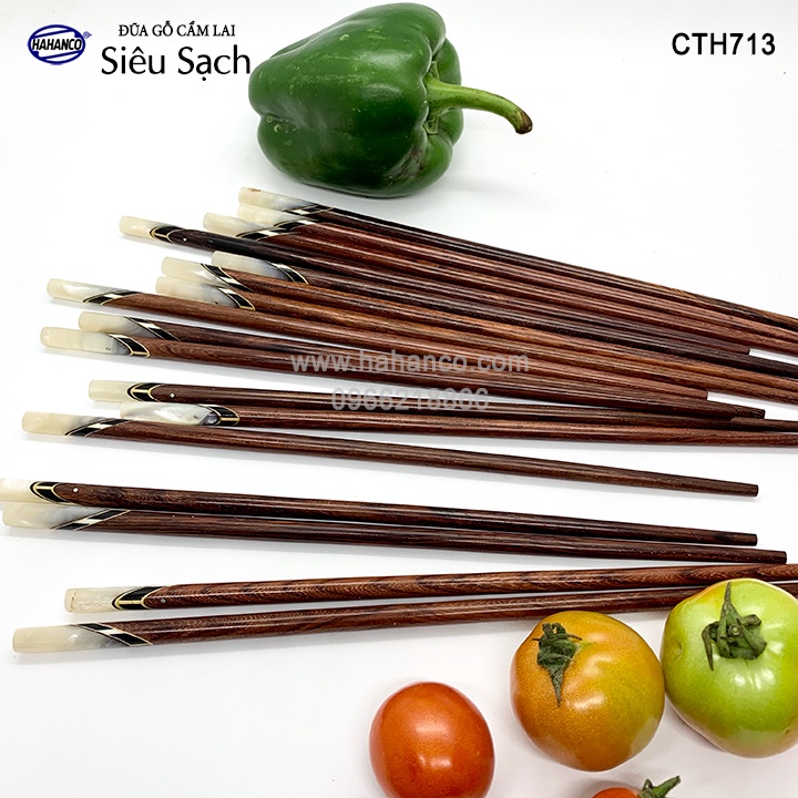 Đũa gỗ Cẩm - đầu cẩn thạch chéo  ❤️FREESHIP đơn > 50k❤️ HAHANCO |CTH713|