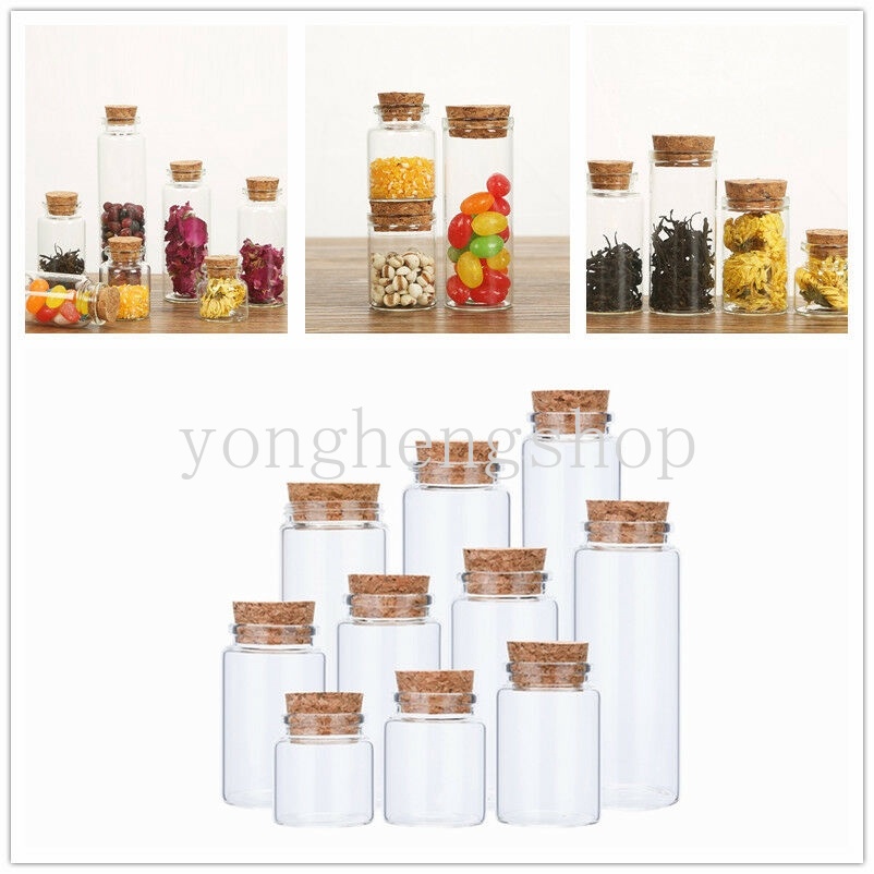 Lọ thủy tinh mini 50ml kèm nút bần dùng để trang trí các bữa tiệc