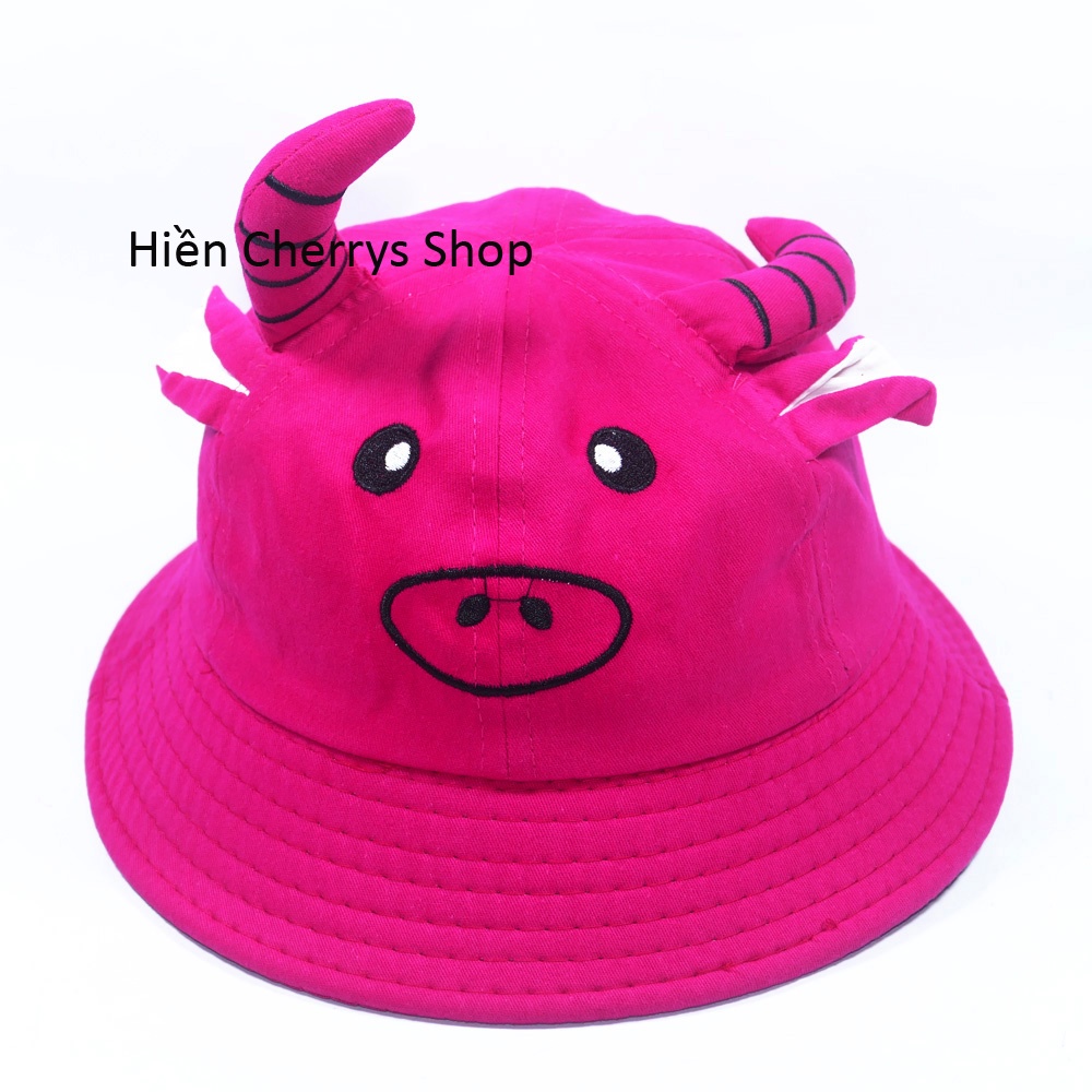 Nón Bucket con trâu dành cho trẻ em từ 2-5 tuổi chất liệu vải kaki đẹp phong cách