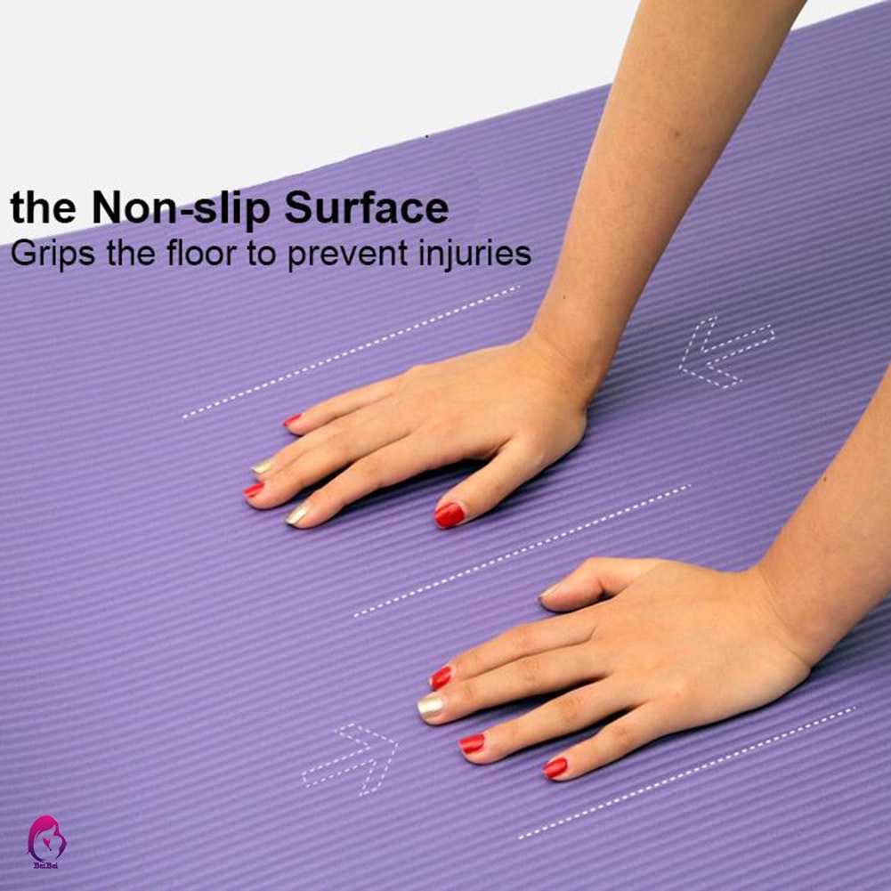 【Hàng mới về】 10mm Thick Durable Exercise Yoga Mat Sport Fitness Pad Portable for Gym Home