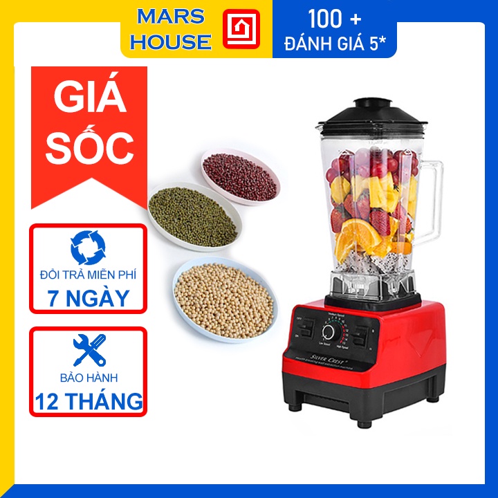 Máy Xay Sinh Tố Công Nghiệp Cho Gia Đình SILVER CREST 3000W, Xay Nhuyễn Các Loại Hạt, Xay Thịt, Xay Đá, Xay Trái Cây