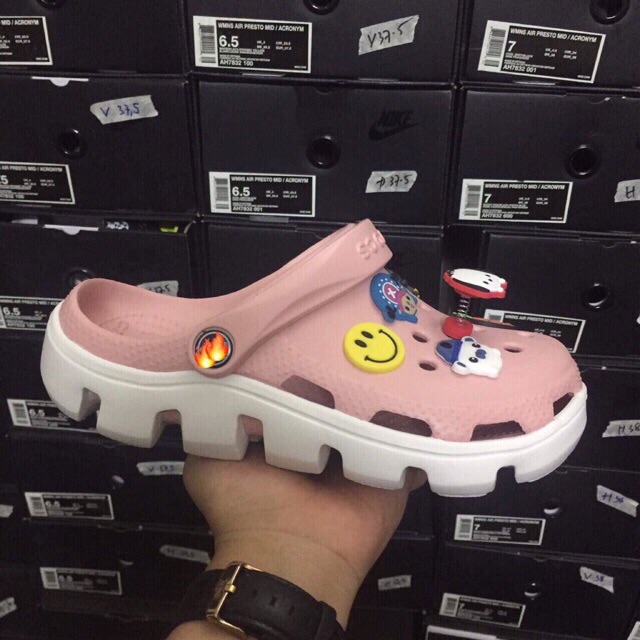 [Tặng 12 sticker + Hộp cá sấu] Sẵn Hàng đẹp nhất Dép Sục đi mưa Sẵn 25 màu Nam Nữ | BigBuy360 - bigbuy360.vn