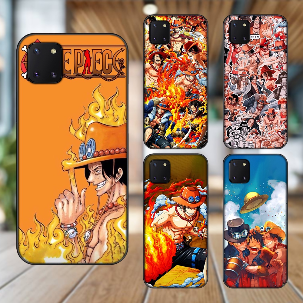 Ốp lưng Samsung Note 10 Lite viền đen in hình Ace One Piece