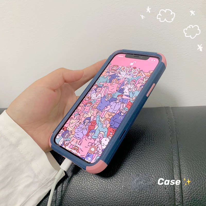 Ốp Điện Thoại Cứng Chống Rơi Chống Sốc 3 Trong 1 Cho iPhone 13 Pro Max 14 12 11 Pro Max Mini XS XR X 8 7 Plus + SE 2020