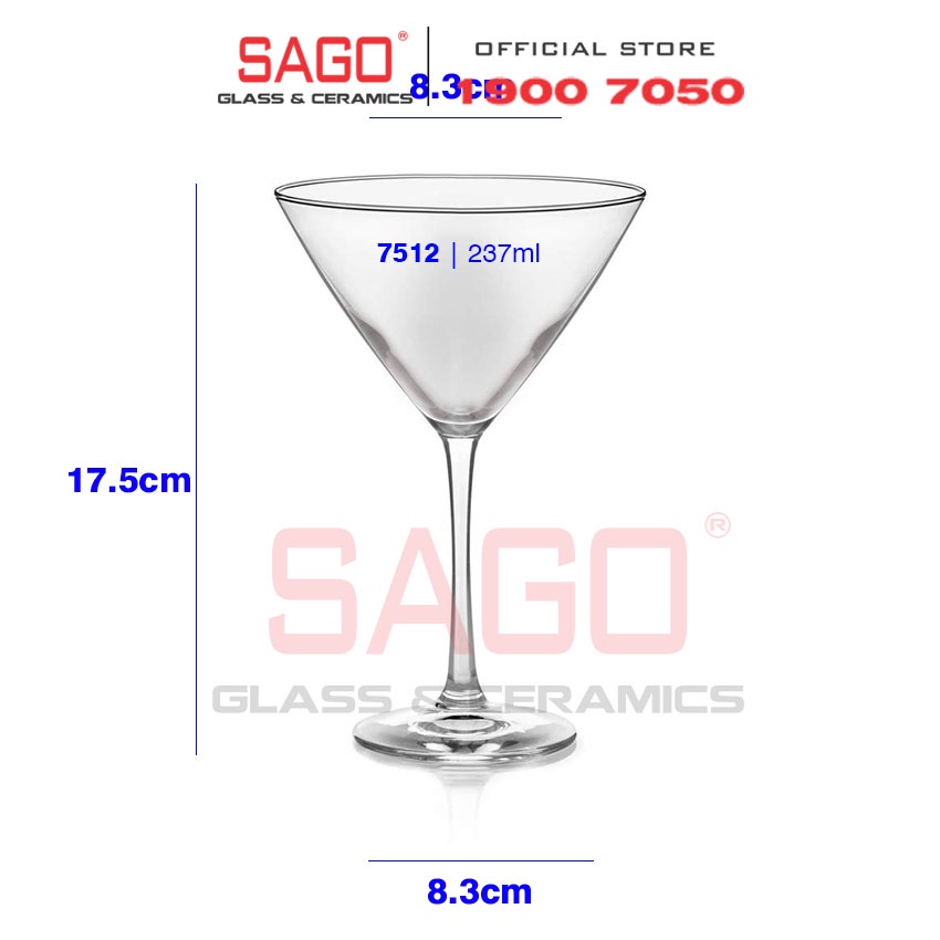 Ly Thủy Tinh Libbey Vina Martini 237ml , Thủy Tinh nhập Khẩu E.U