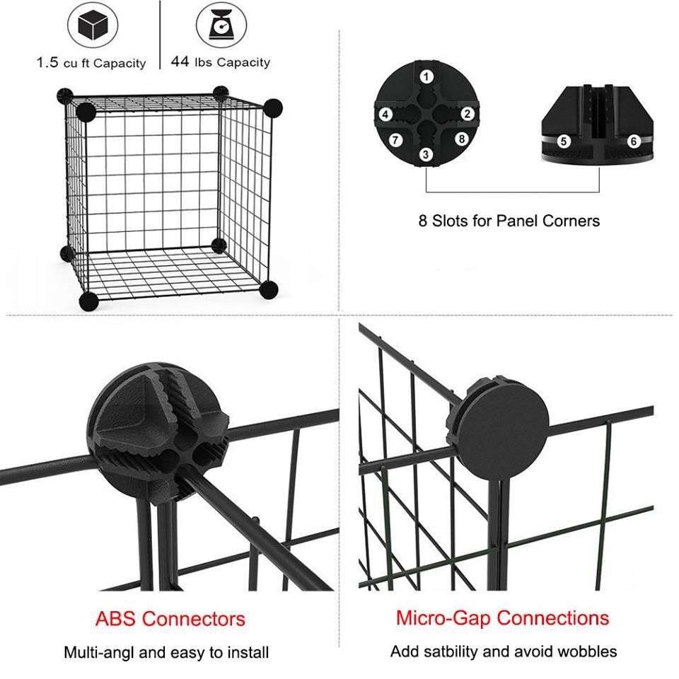 KỆ TRANG TRÍ SẮT LƯỚI TĨNH ĐIỆN 8 NGĂN 140*70*35 CHỊU LỰC 150KG