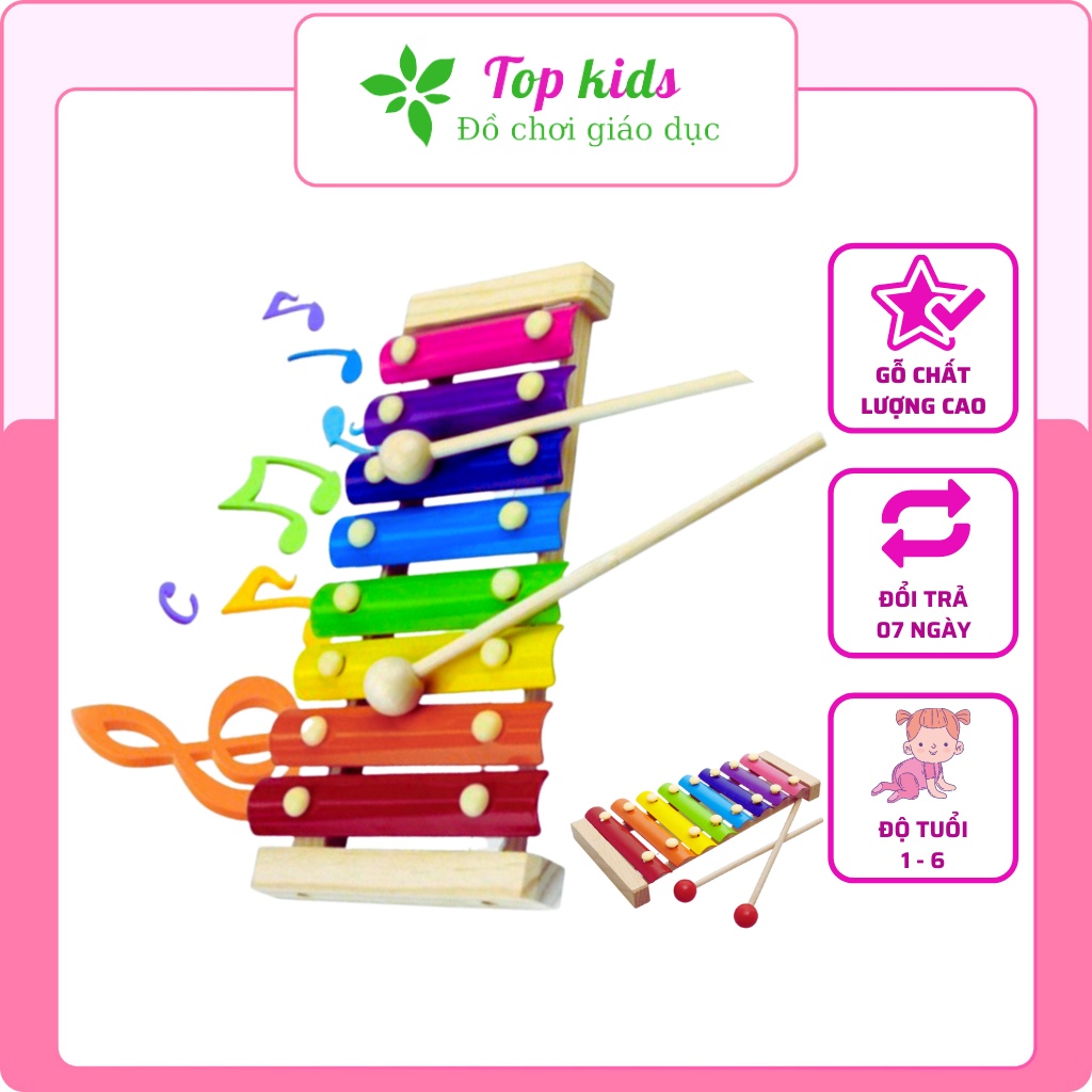 Đồ chơi gỗ thông minh montessori đồ chơi sáng tạo đàn gỗ 8 quãng Xylophone cho bé trai bé gái 1 2 3 4 5 6 tuổi - TOPKIDS