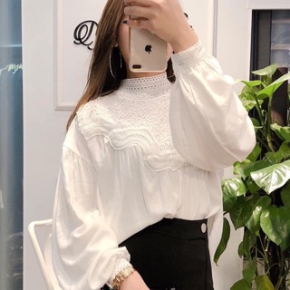 Áo sơ mi cổ ren