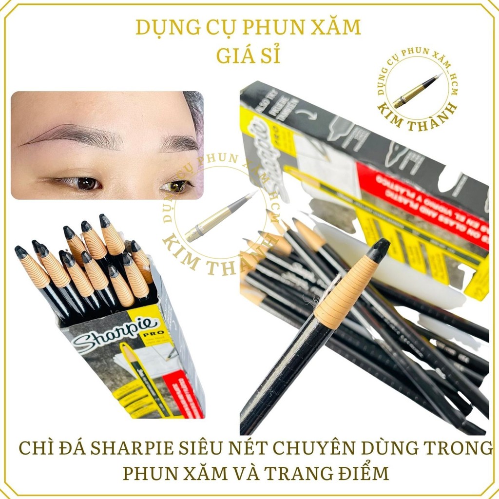 CHÌ ĐÁ SHARPIE SIÊU NÉT CHUYÊN DÙNG TRONG PHUN XĂM VÀ TRANG ĐIỂM , Vẽ Sợi Điêu Khắc Siêu Cứng, Siêu Nét