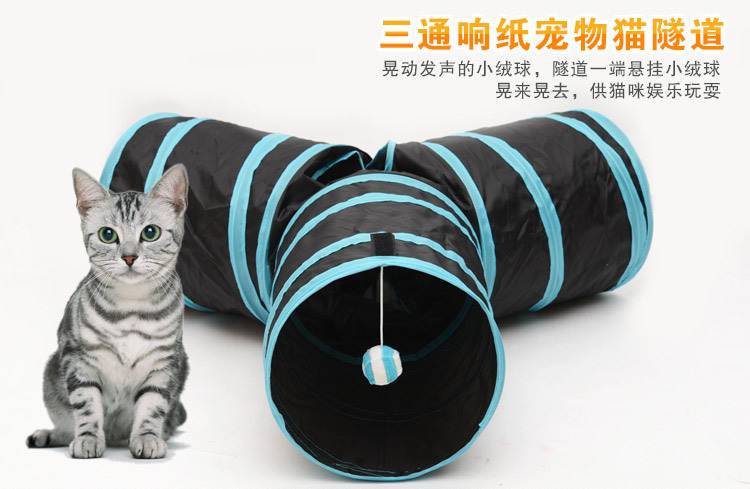 [Yingte]Cat Flap Đường hầm ba chiều không thấm nước có thể được lưu trữ trong kênh mèo gấp để chống lại vết cắn, khoan đồ chơi Mèo Yiki