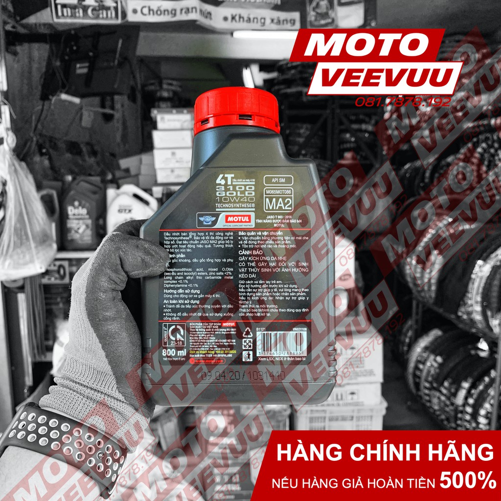 Dầu nhớt xe số Motul 3100 GOLD 10W40 1 Lít &amp; 800ml