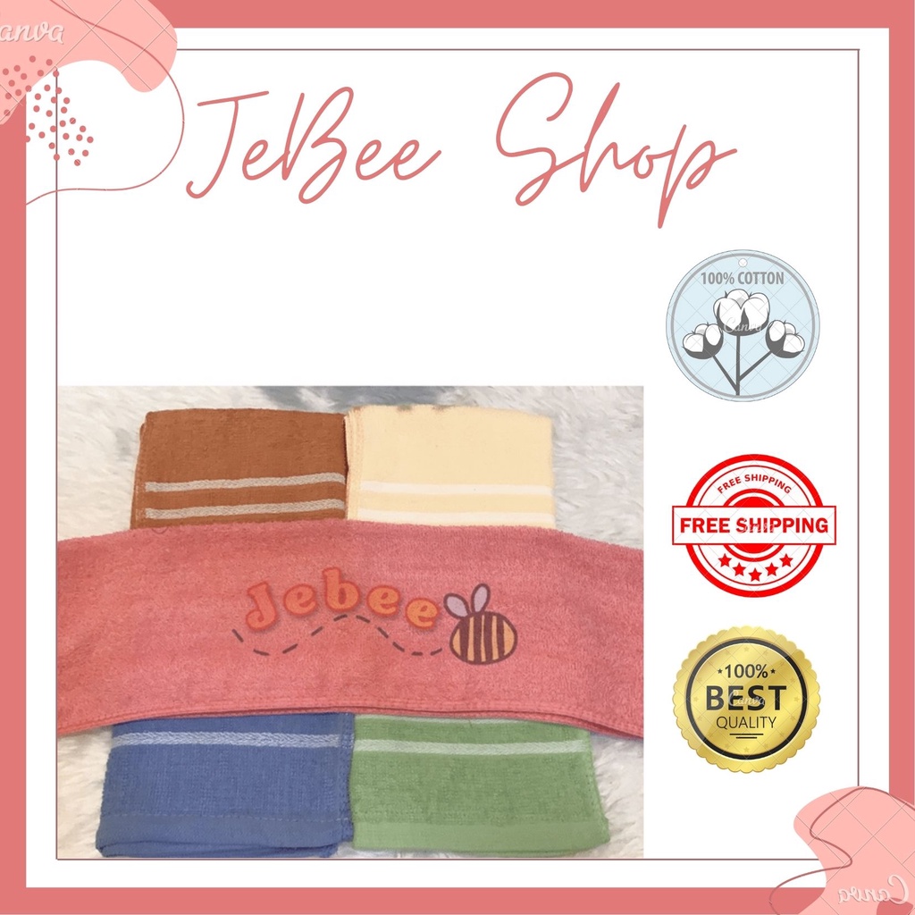 Khăn Mặt Màu JEBEE Có Viền 2 Đầu Thấm Hút Tốt, Siêu mềm mại - Kích thước 30x50cm-13350