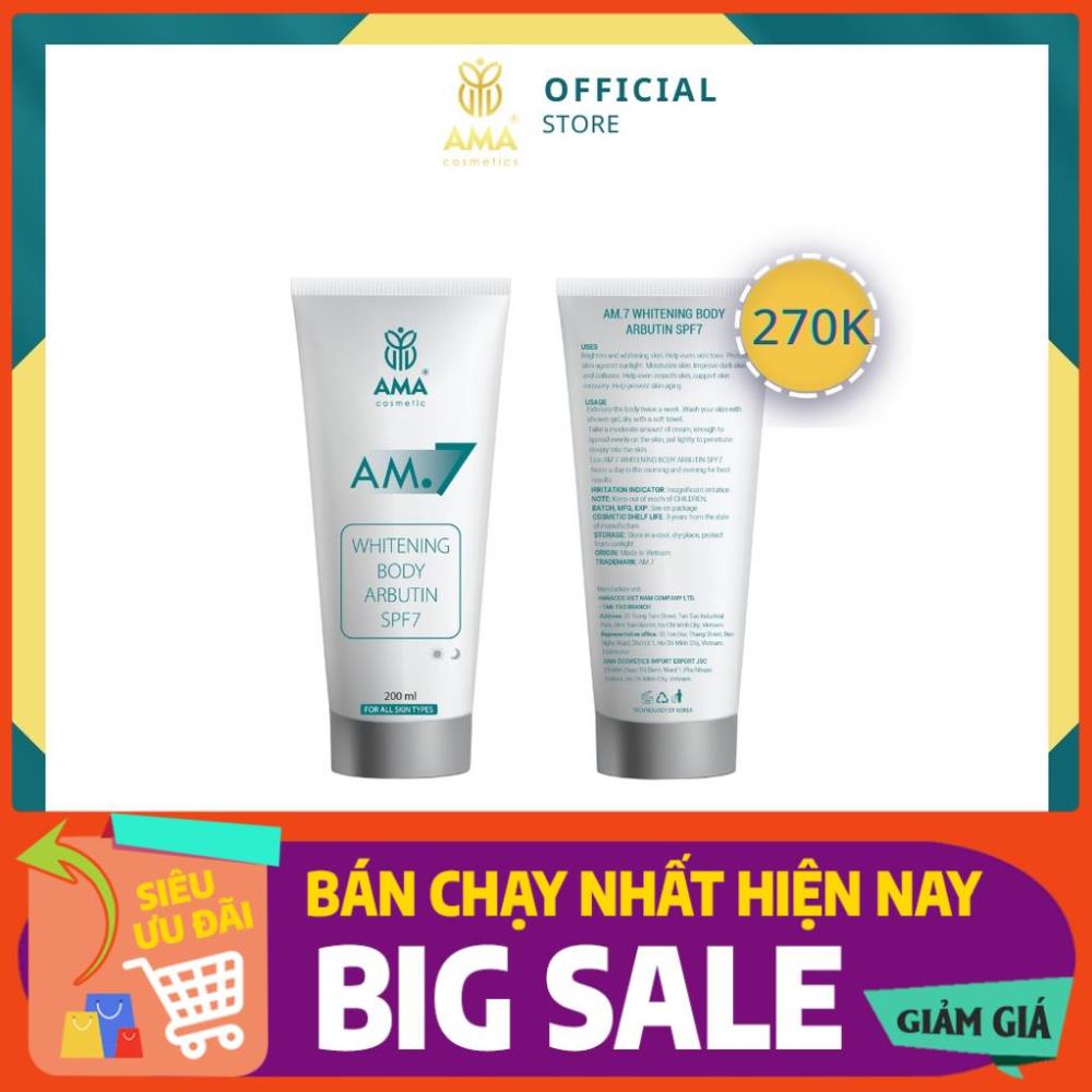 FREESHIP _SALE KHÔ MÁU Kem Dưỡng Trắng Da AM.7 WHITENING BODY ARBUTIN SPF 7