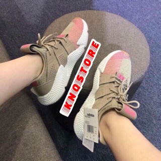 Giày thể thao sneaker PROPHERE nâu mũi hồng chất vải mềm mịn thời trang