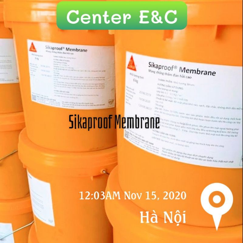 Sơn chống thấm Sika Membrane 6kg - Sơn tường ngoài trần nóc nhà ban công ô văng sê nô tiện lợi dễ dùng giá rẻ độ bền cao