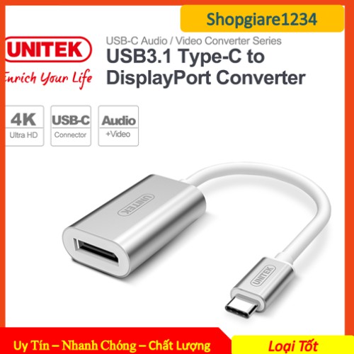 Cáp Type C to HDMI Unitek Y-6316, 4K x 2K - Hỗ trợ 4K/60Hz chính hãng cao cấp Unitek Y6316