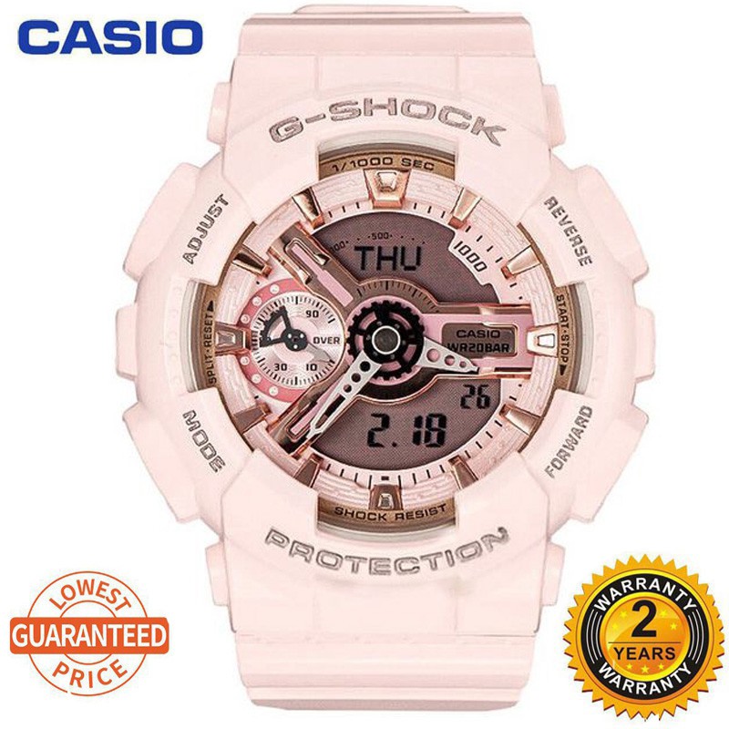 DuzX 【Ready stock】 G-Shock S-series gmas130 pink step tracker women sport watch2022