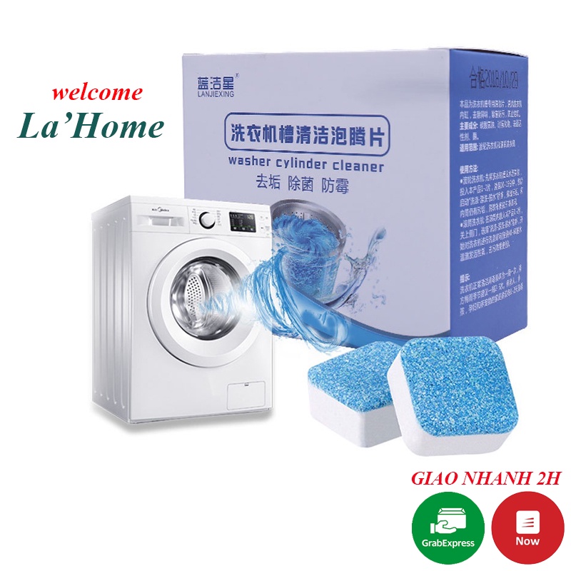 Viên tẩy lồng giặt La'Home nội địa Trung Quốc, Viên Tẩy Vệ Sinh Lồng Máy Giặt Giúp Diệt khuẩn Và Tẩy Chất Cặn Hiệu Quả