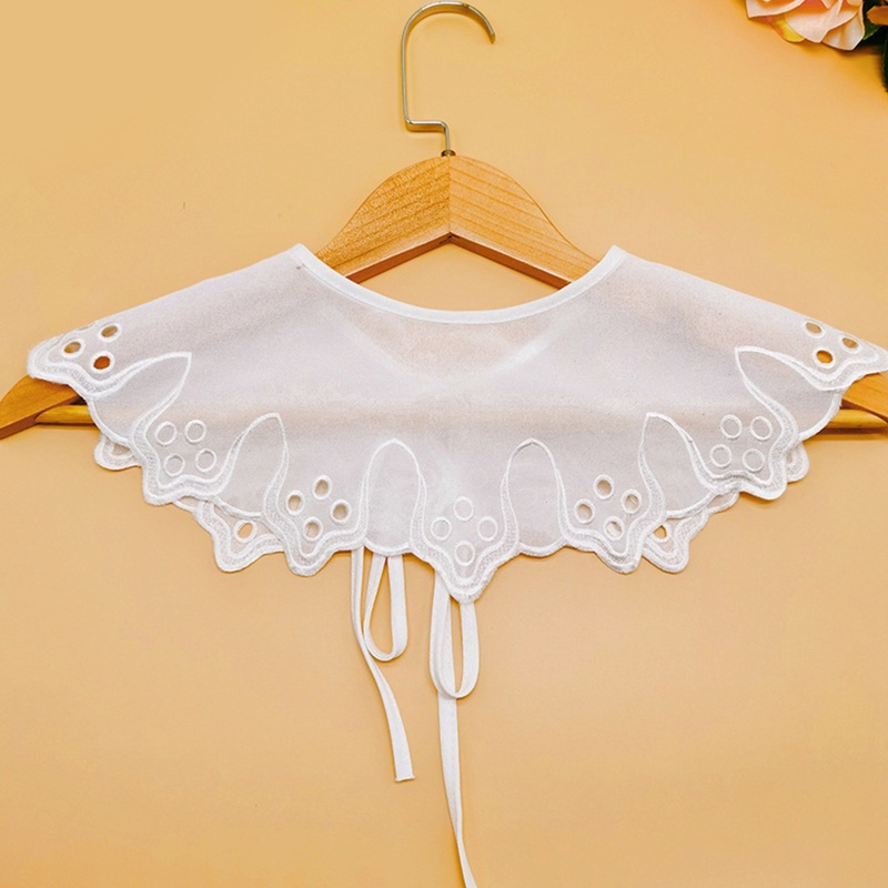 Cổ Áo Giả Chất Liệu Chiffon Họa Tiết Thêu Xinh Xắn Cho Nữ