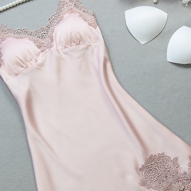 Váy ngủ sexy lụa hai dây💝FREESHIP💝 đồ ngủ lụa đẹp giá rẻ cổ V babydolls BIGSize MLXL 40-65KG | BigBuy360 - bigbuy360.vn