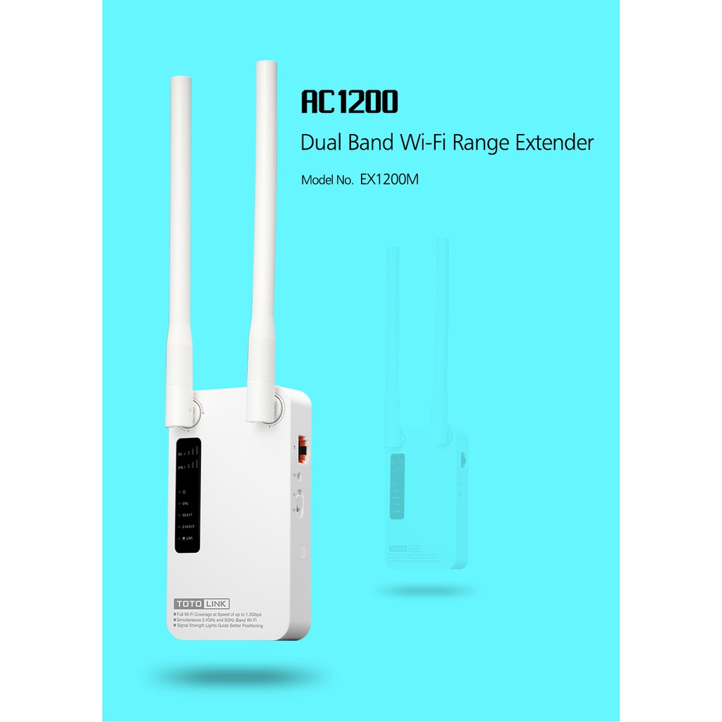 Thiết Bị Mở Rộng Sóng Wifi Băng Tần Kép AC1200 TotoLink EX1200M