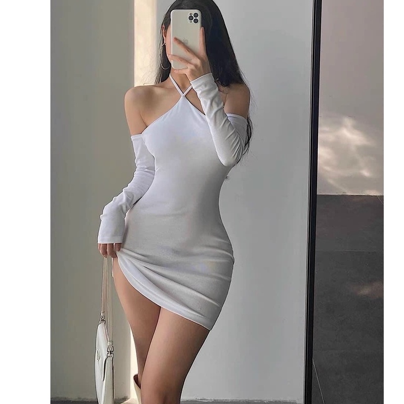 Đầm Body Ôm Sexy Nữ, Đầm thun gân cột dây | BigBuy360 - bigbuy360.vn
