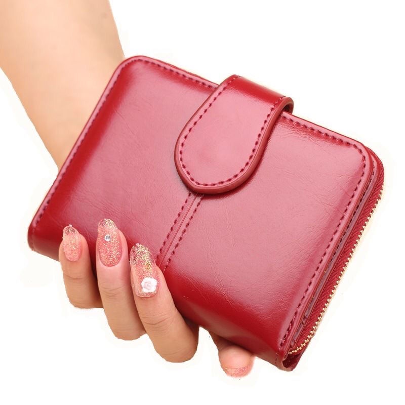 Ví Da Sáp Dầu Dáng Ngắn Mỏng Hai Ngăn Đựng Tiền Xu Cho Nữ Sinh _ Nn j beauty
