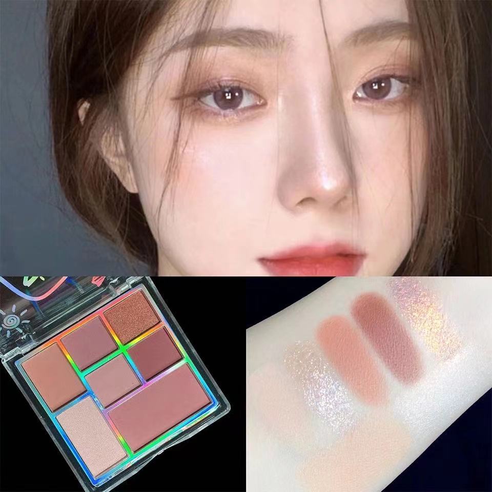 [Hàng mới về] Bảng Phấn Mắt Màu Lì Và Ánh Nhũ Kết Hợp Thời Trang