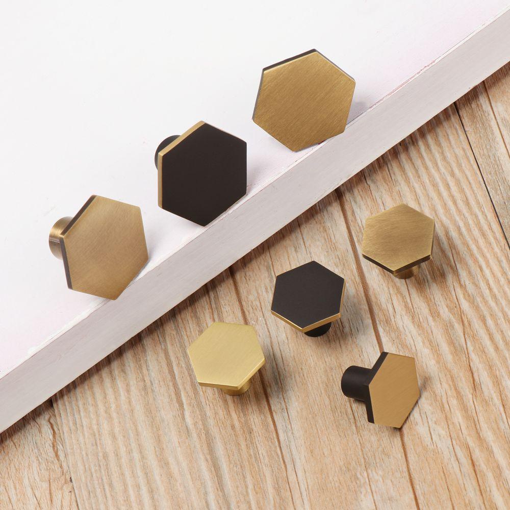 YOLA Tay Nắm Cửa Tủ Quần Áo Hình Lục Giác Bằng Đồng Phong Cách Châu Âu