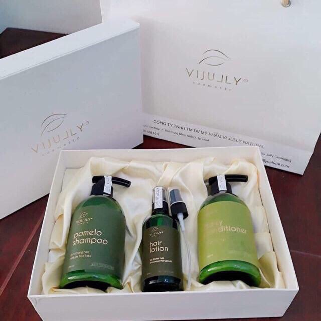 Bộ combo vijully xịt gội xả 3 chai.