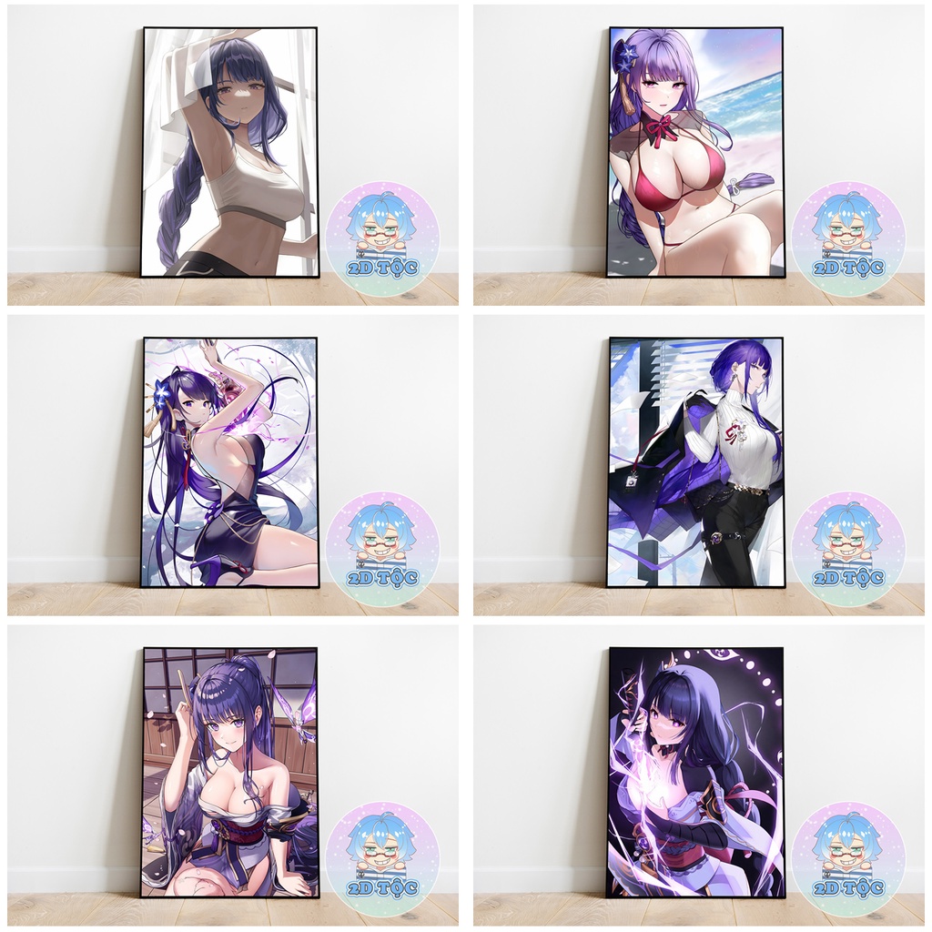 TRANH POSTER A3 RAIDEN SHOGUN GENSHIN IMPACT (9) CHẤT LIỆU GIẤY CAO CẤP - 2D TỘC SHOP