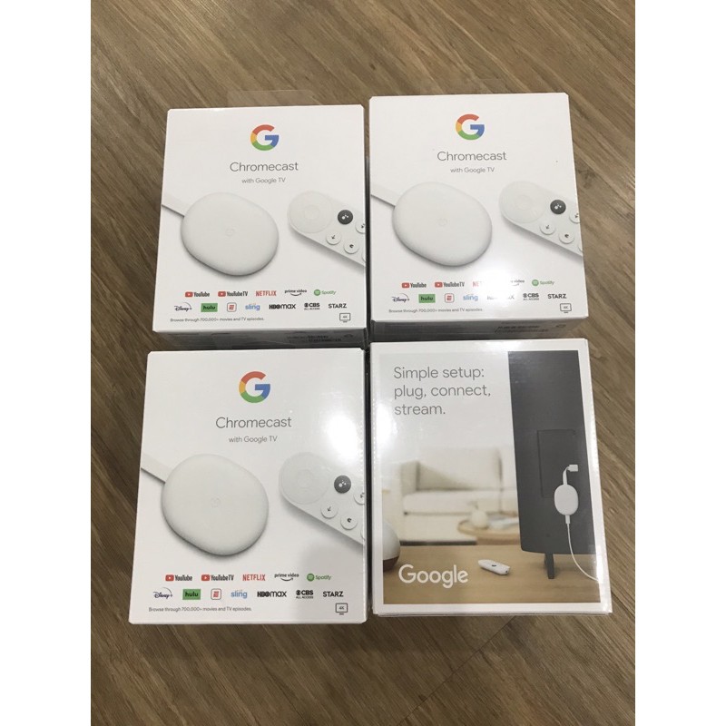 Chromcast sử dụng tiếng Việt - Google Chromecast with Google TV - new seal, bảo hành 6 tháng