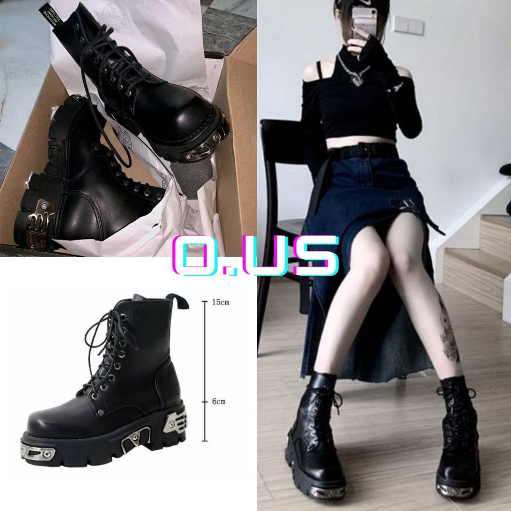 GIÀY BOOTS UNISEX ĐẾ GHIM