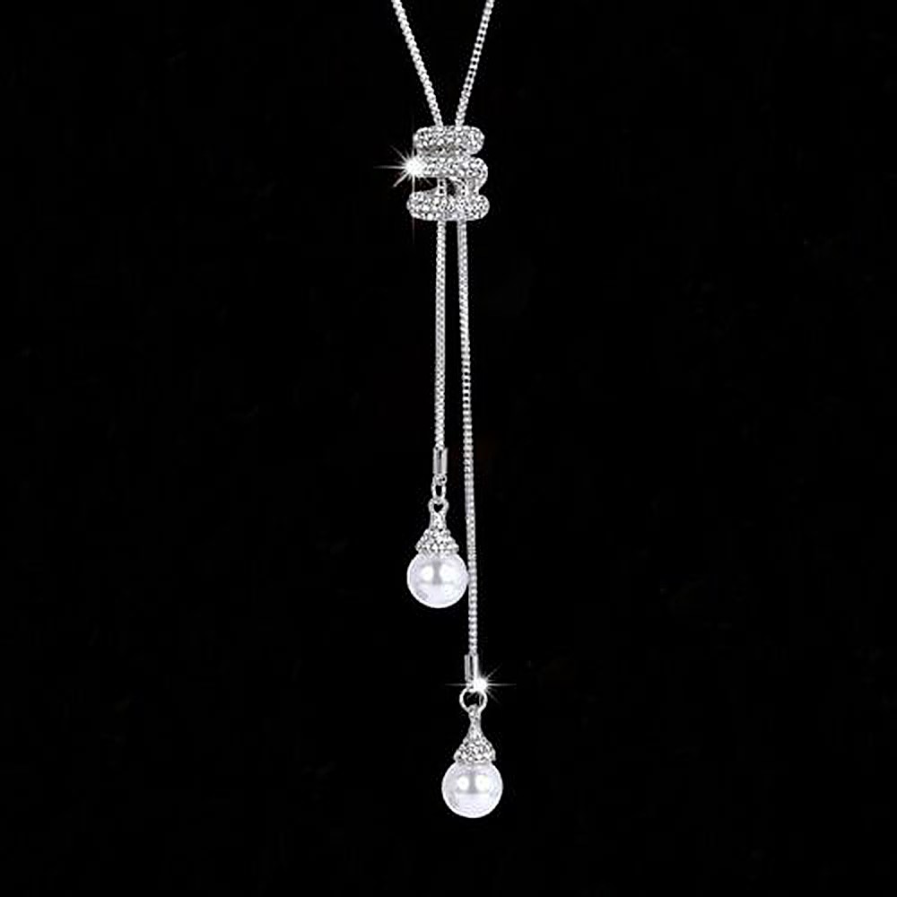 Vòng Cổ Mặt Hình Hoa Lá Đính Ngọc Trai Thời Trang Cho Nữ