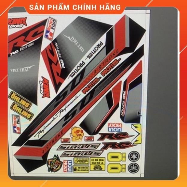 Tem sirius 50 đỏ đen RC cao cấp - không bay màu