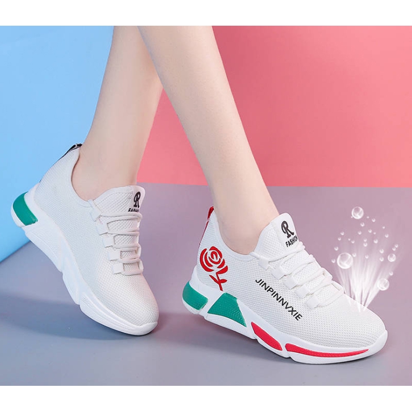 Giày Sneaker nữ hoa hồng BH 9