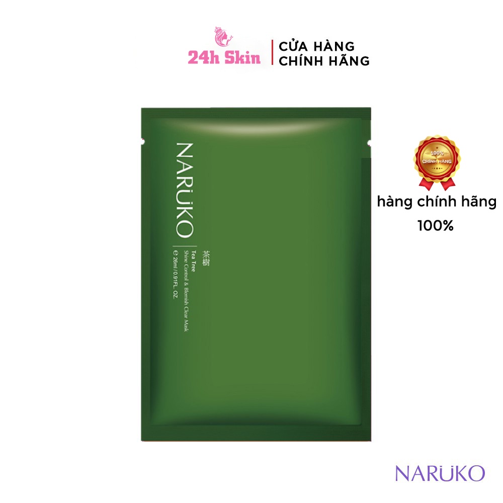 [MIẾNG LẺ] mặt lạ NARUKO- Mặt nạ tràm trà naruko cải thiện da mụn teatree