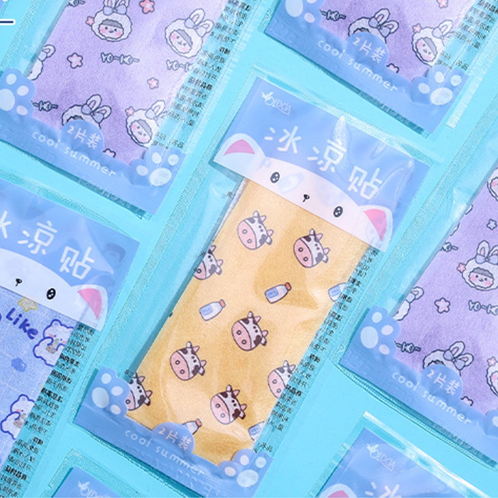 Đệm Gel Làm Mát Bằng Vải Không Dệt In Hoạt Hình Hydrogel Dùng Một Lần