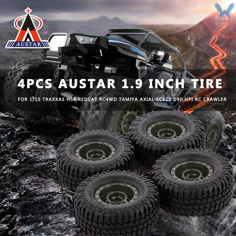 Bộ 4 bánh xe AUSTAR 100mm 1.9 Inch dùng cho xe ô tô RC 1/10 Traxxas HSP Redcat RC4WD Tamiya Axial SCX10 D90 HP