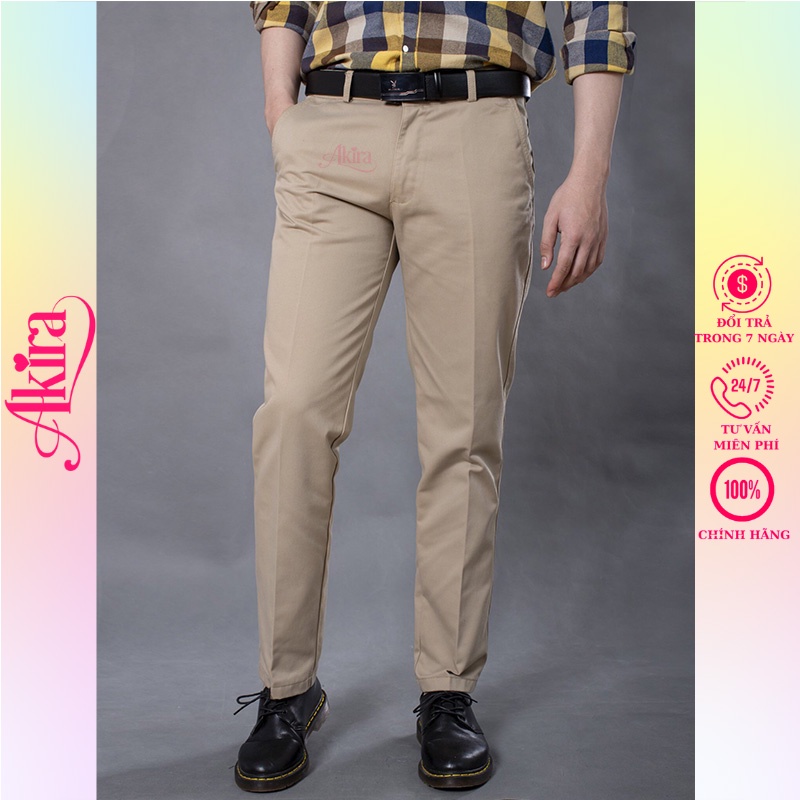 Quần kaki nam trung niên ống suông rộng đẹp mềm mịn mát lạnh dày form chuẩn, quần kaki trung niên Akira