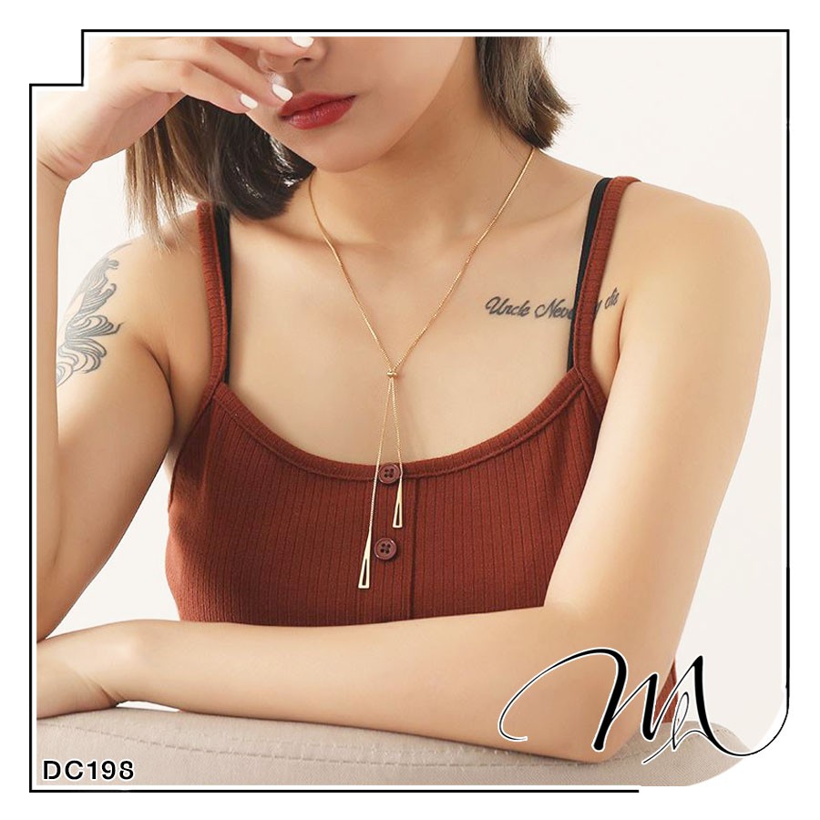 Dây chuyền nữ Titan dây rút thanh rỗng xinh xắn - Măng’s House DC198