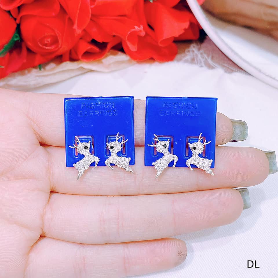 Khuyên tai sao biển nạm đá - chuẩn bạc ý 925 sáng đẹp, ACJ3590