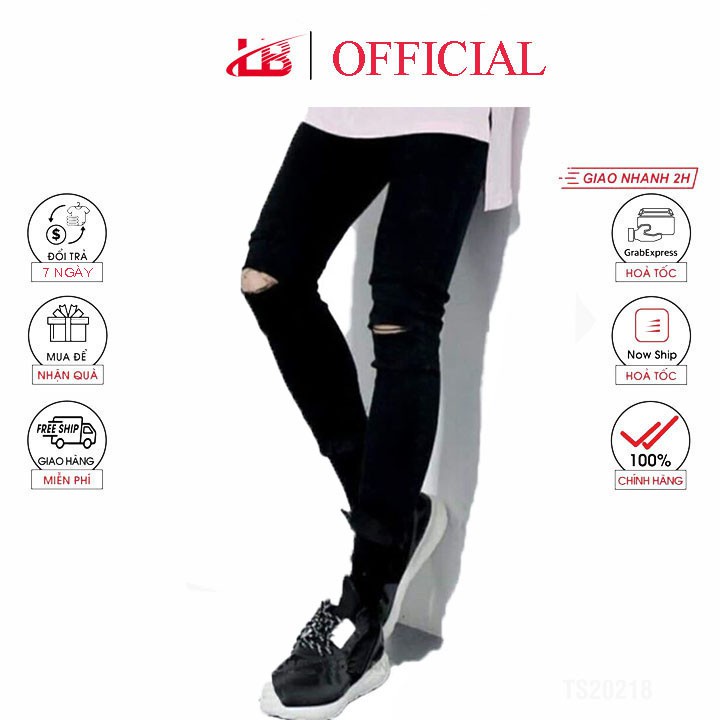 Quần jeans nam LB co giãn rách gối cá tính DNHQ9861 - HÀNG MỚI VỀ